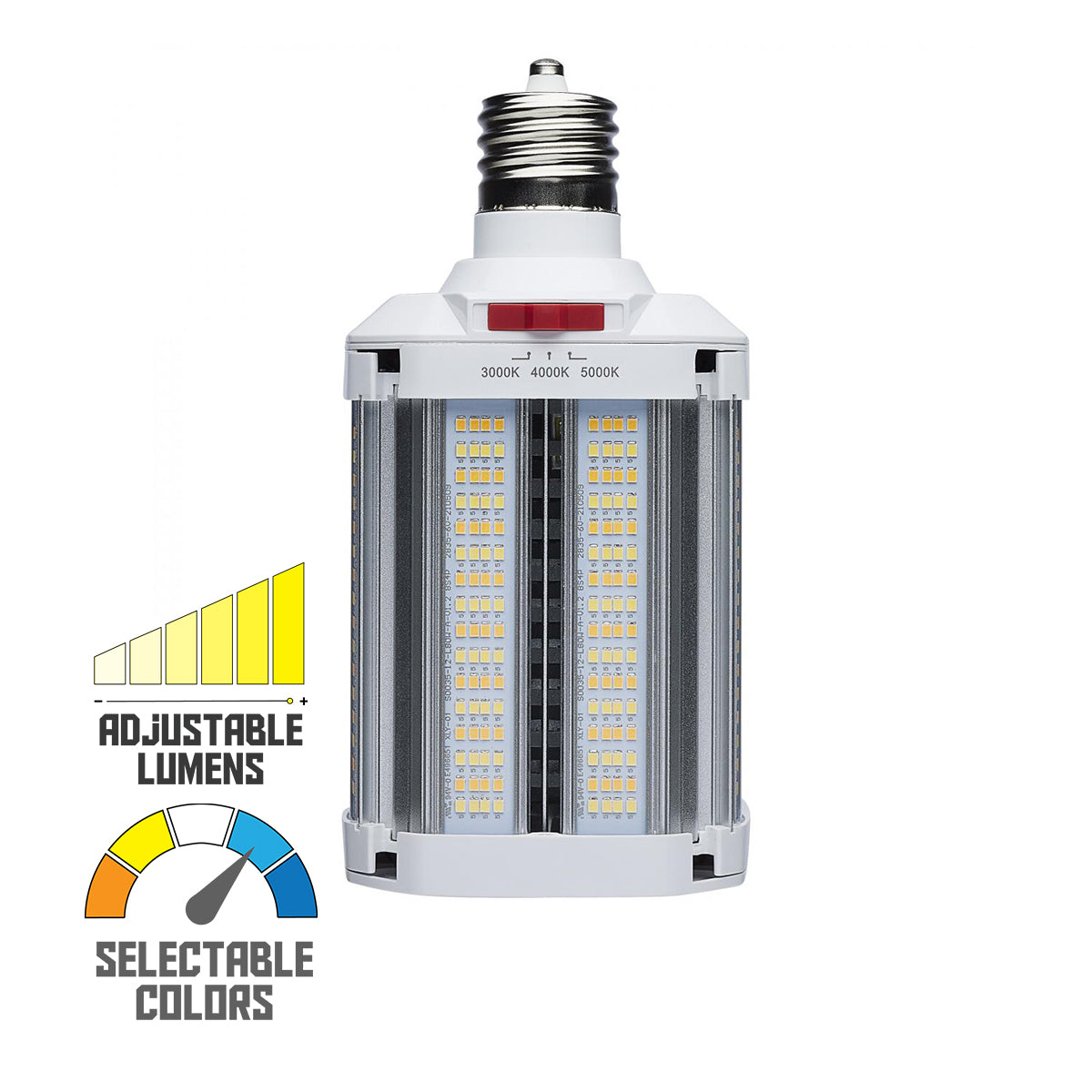 Wall Pack/Shoebox LED Retrofit Lamp, Wattage Selectable 60W/70W/80W, 11200 Lumens, Selectable CCT 30K/40K/50K, EX39 Mogul Extended Base, 120-277V