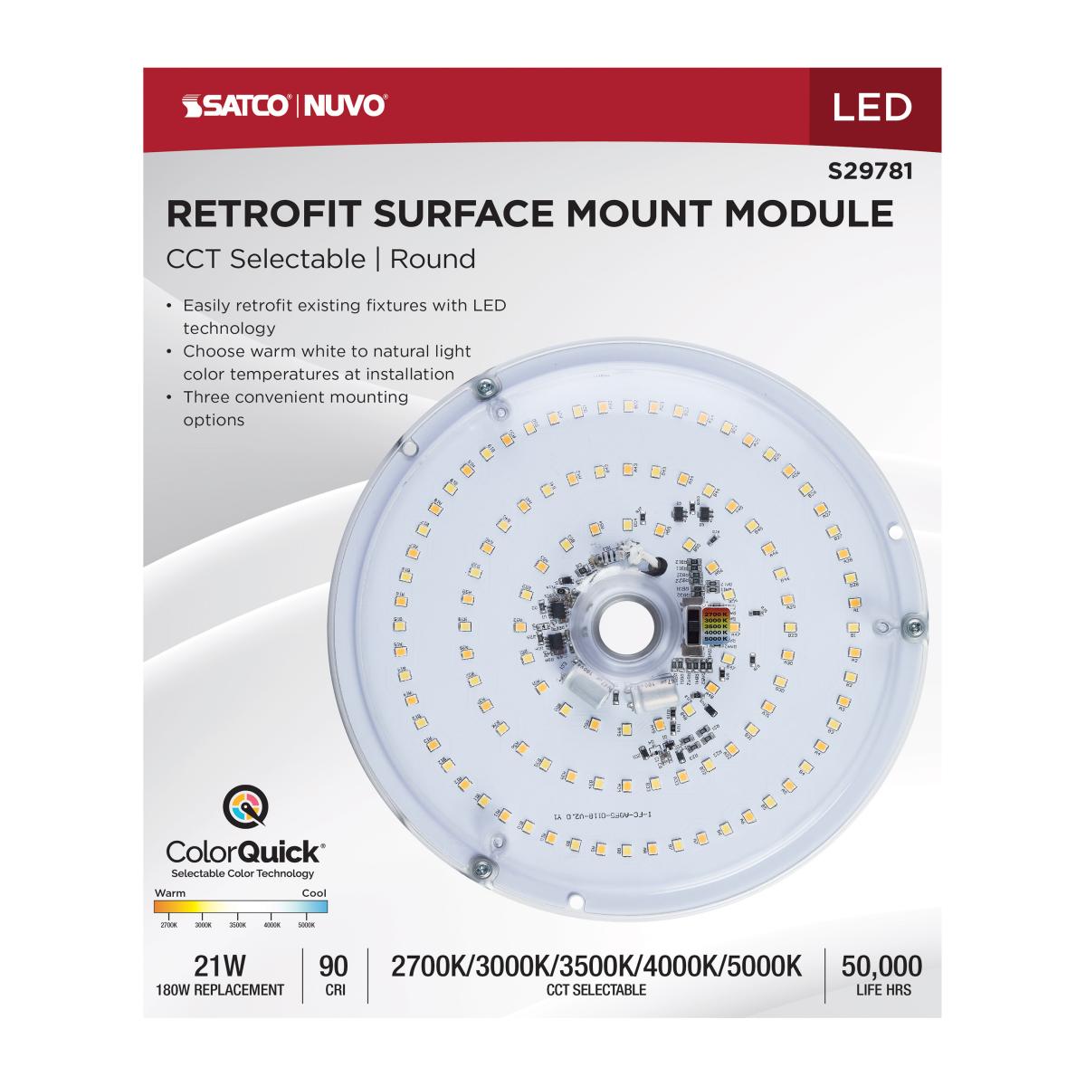 8" Round Flush Mount LED Retrofit Kit, 1800 Lumens, Selectable CCT, 120V - Bees Lighting