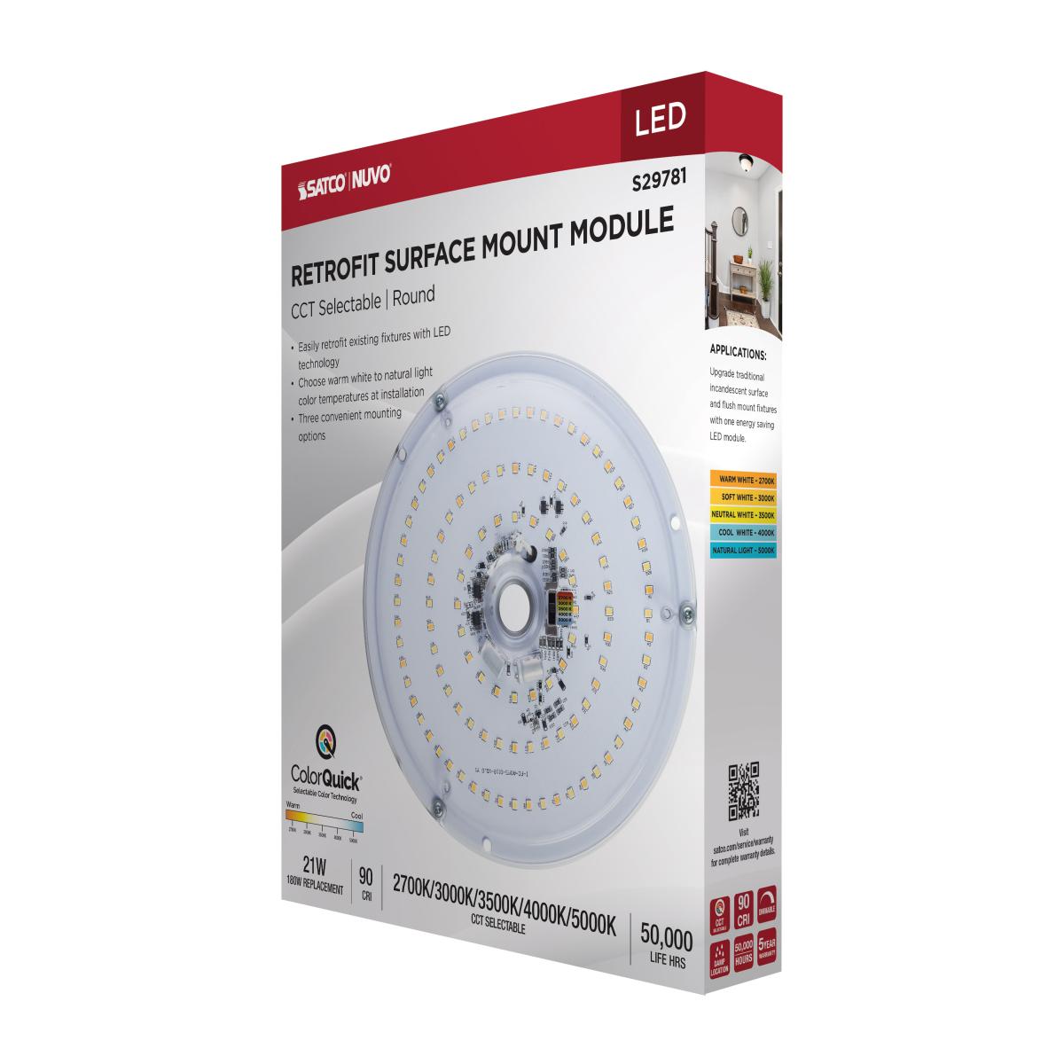 8" Round Flush Mount LED Retrofit Kit, 1800 Lumens, Selectable CCT, 120V - Bees Lighting