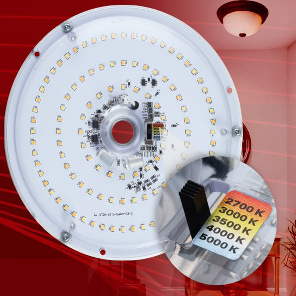 8" Round Flush Mount LED Retrofit Kit, 1800 Lumens, Selectable CCT, 120V - Bees Lighting