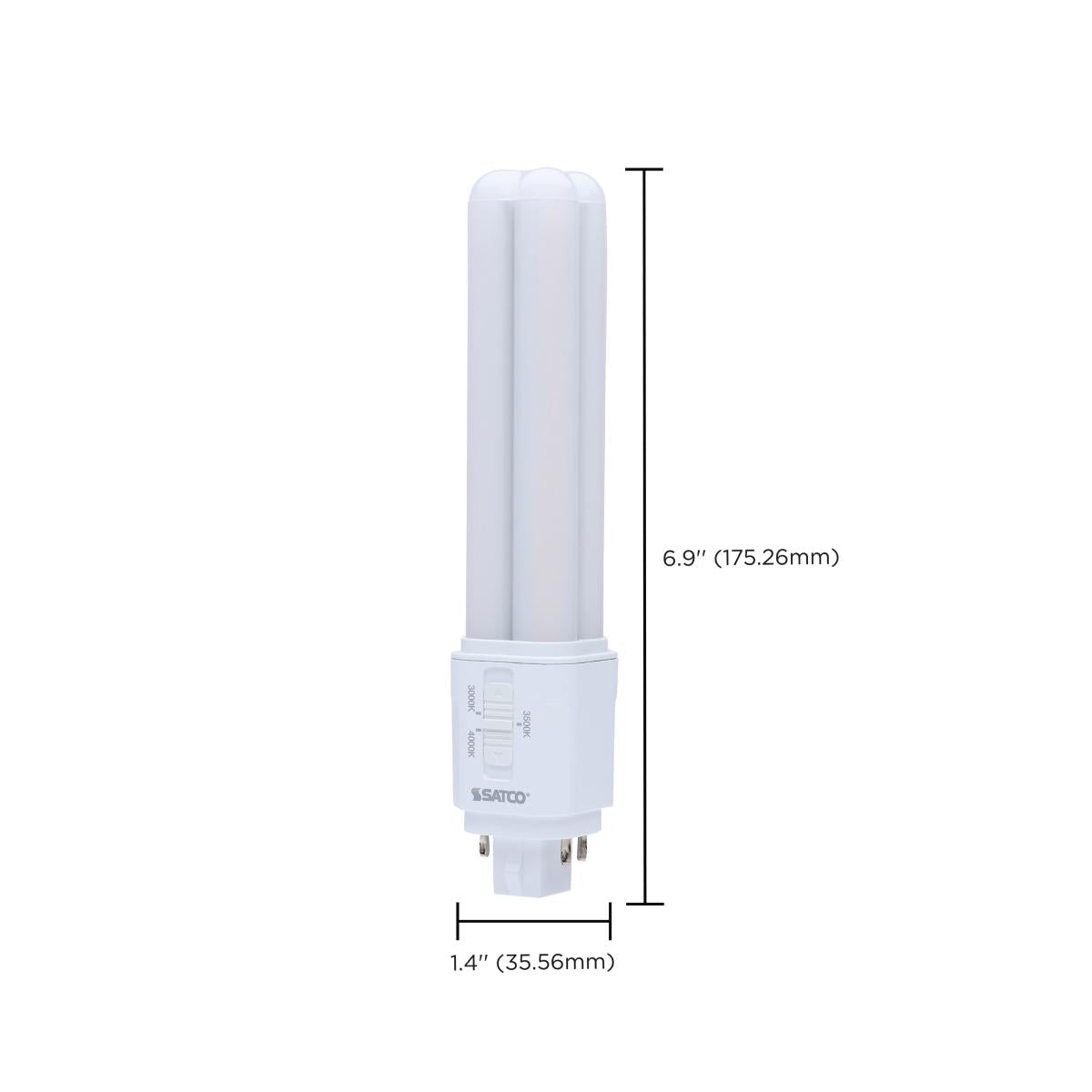 4 pin PL LED Lamp, 9.5W, 1200 Lumens, Direct or Bypass, 30K|35K|40K, G24q Base - Bees Lighting
