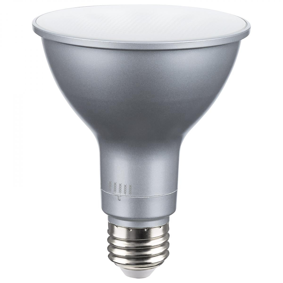 PAR30 Long Neck Reflector LED Bulb, 15 Watt, 1800 Lumens, Selectable CCT 2700K to 5000K, E26 Medium Base, 40 Deg. Flood, 120V