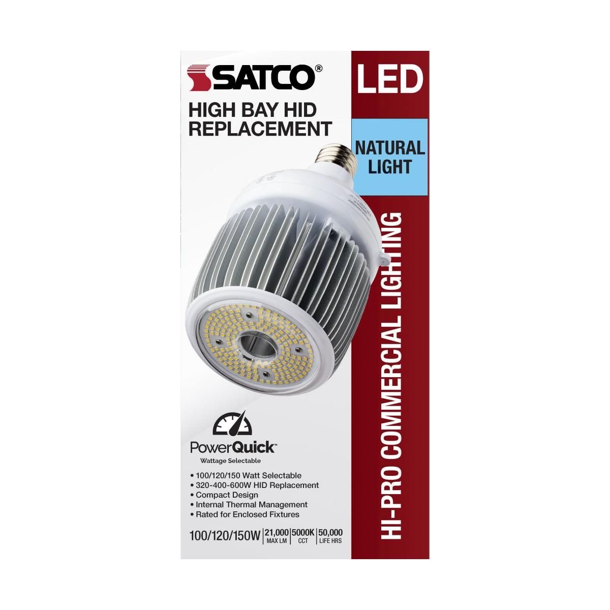 Hi-Pro LED High Bay Bulb, 100W|120W|150W, 21000 Lm, 5000K, 600W MH Equal, EX39 Mogul, 120-277V - Bees Lighting