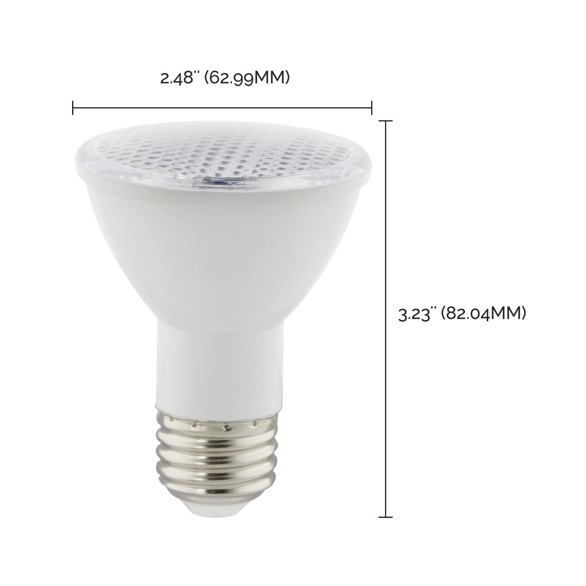 Turtle Friendly PAR20 LED Bulb, 7 Watts, 150 Lumens, 2000K, E26 Medium Base, 40° Flood, Amber Finish
