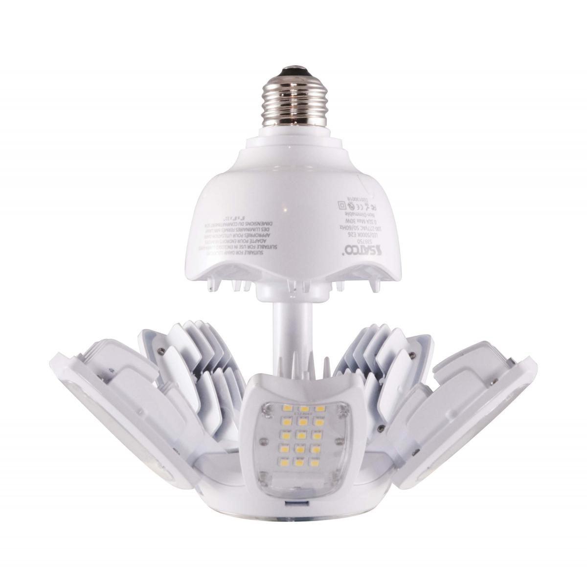 LED Deformable Retrofit Lamp, 30W, 4200 Lumens, 5000K, E26 Mogul Base, 120-277V
