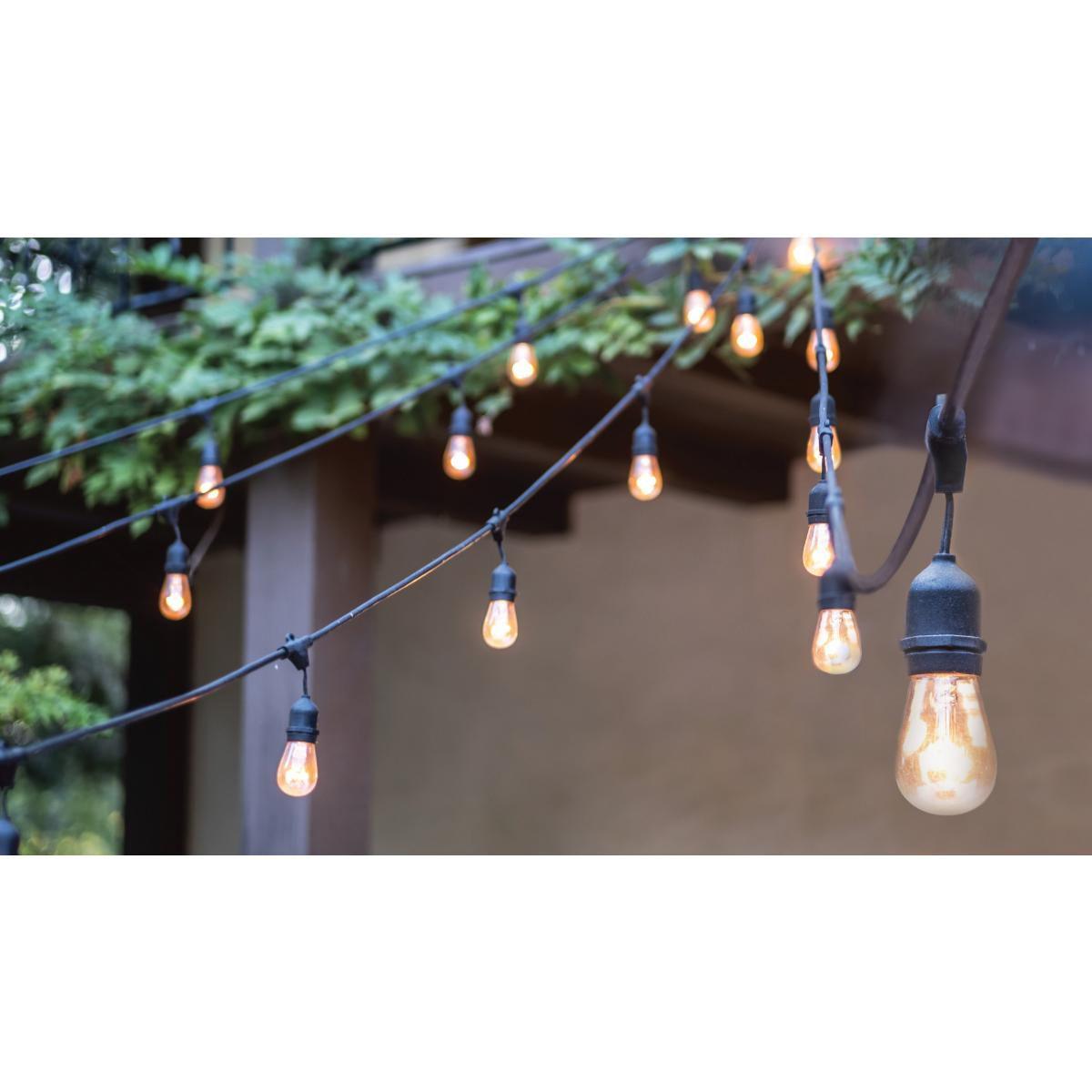 Outdoor LED String Light, 24 Feet, 12 LED filament bulbs, 2700K Warm white