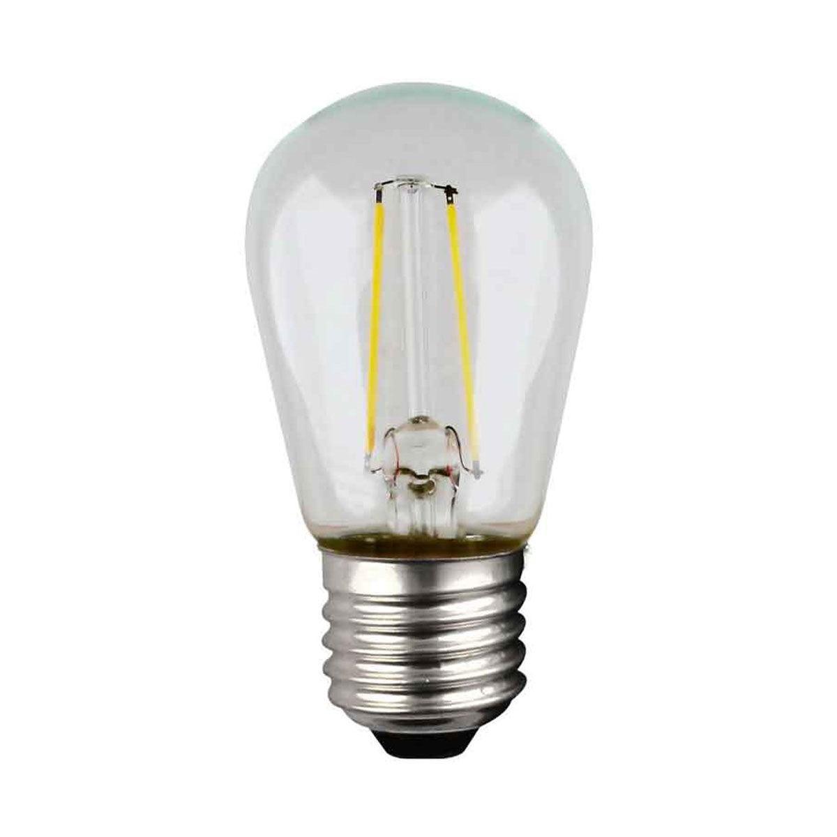 LED S14 Straight Tapered Bulb, 1 Watt, 100 Lumens, 2700K, E26 Medium Base, Clear Finish, Pack Of 4 - Bees Lighting