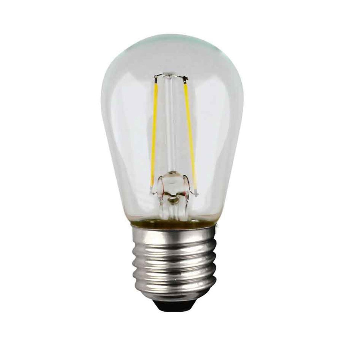 S14 Filament LED Bulb, 1W, 100lm, 2700K, E26 Medium Base, Clear Finish, Pack of 4 - Bees Lighting