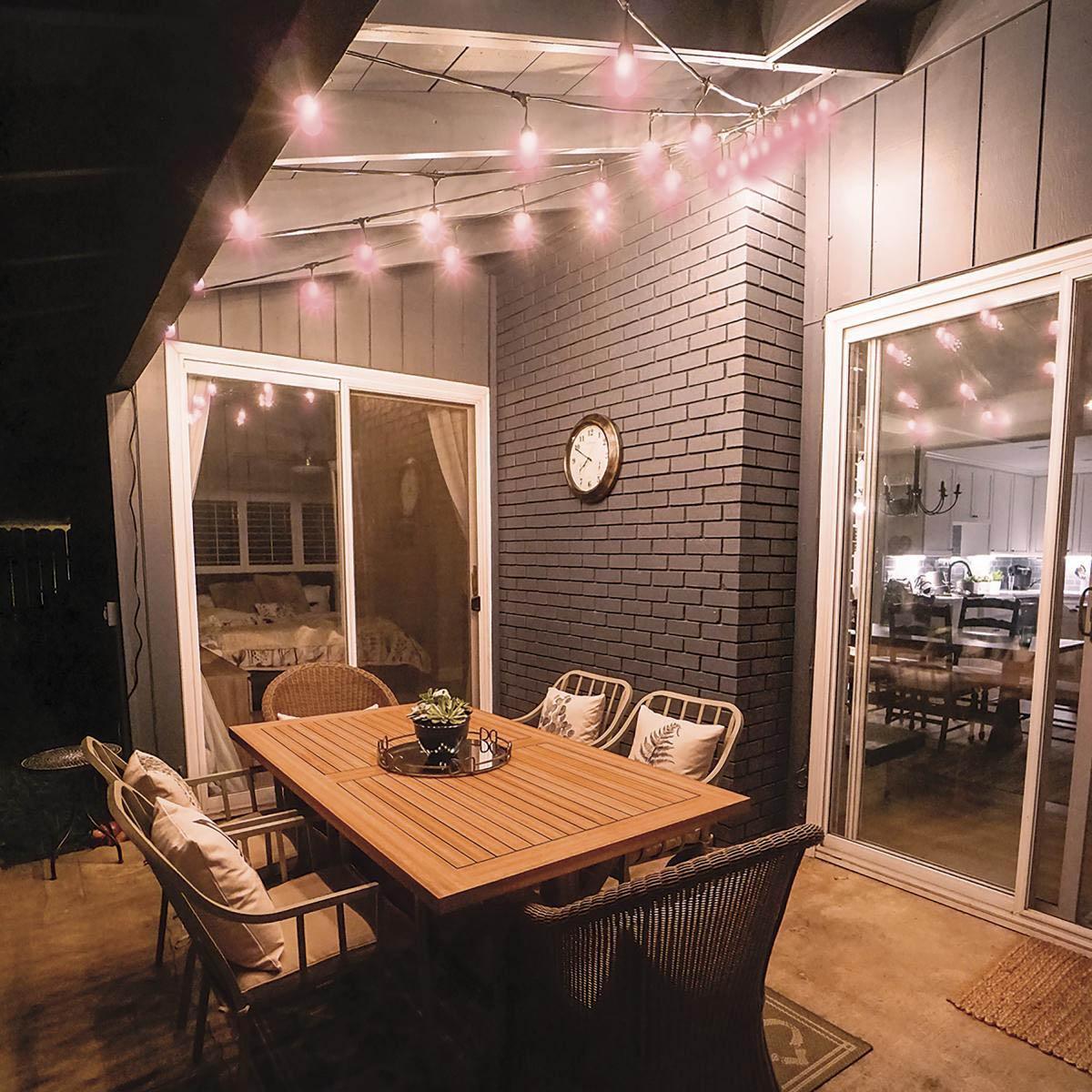 Outdoor LED String Light, 24 Feet, 12 S14 bulbs, RGB and Tunable White Color Changing with Infrared Remote