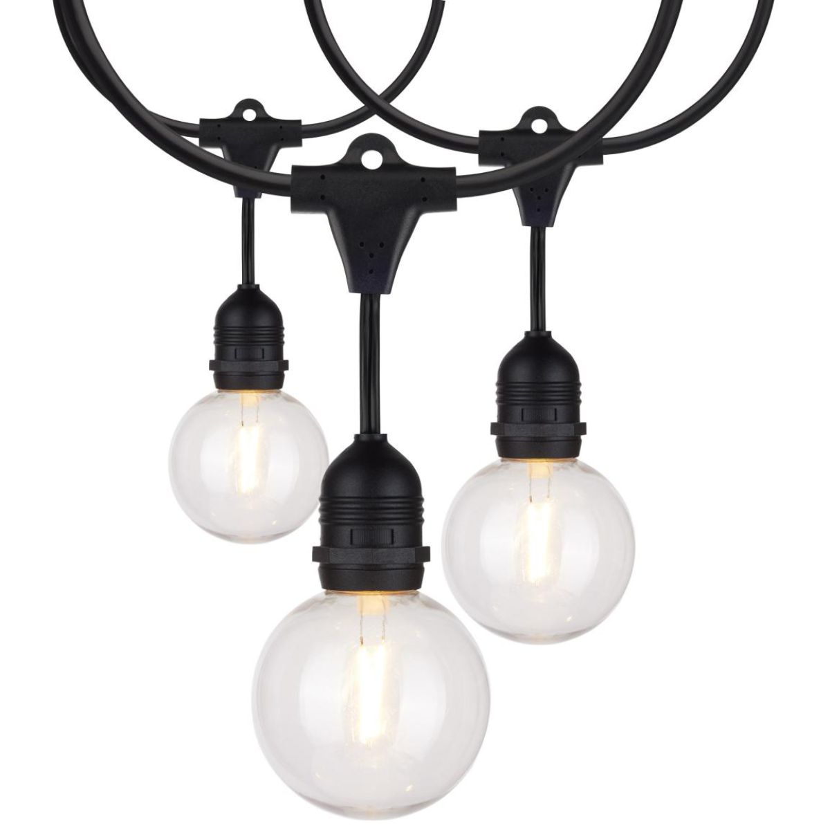 24 Feet LED String Light, 12 G25 bulbs, Warm White 2200K, 120V, Indoor/Outdoor - Bees Lighting