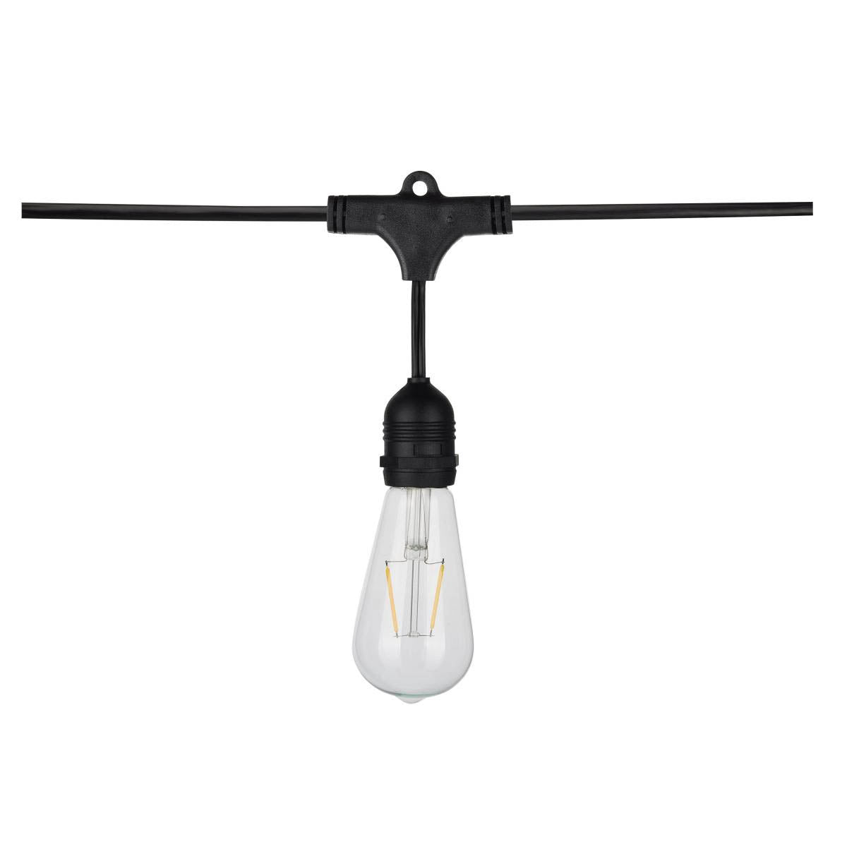 24 Feet LED String Light, 12 ST19 bulbs, Warm White 2200K, 120V, Indoor/Outdoor