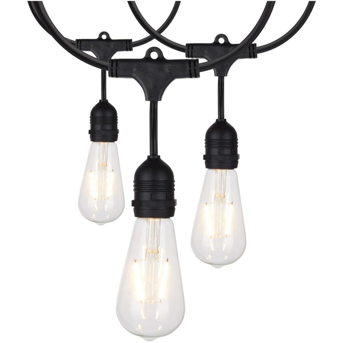 24 Feet LED String Light, 12 ST19 bulbs, Warm White 2200K, 120V, Indoor/Outdoor - Bees Lighting