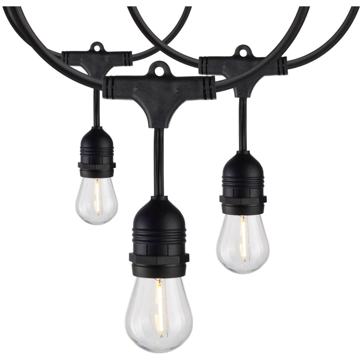 2 Pack of 24 Feet LED String Light, 12 S14 bulbs, Warm White 2200K, 120V, Indoor/Outdoor