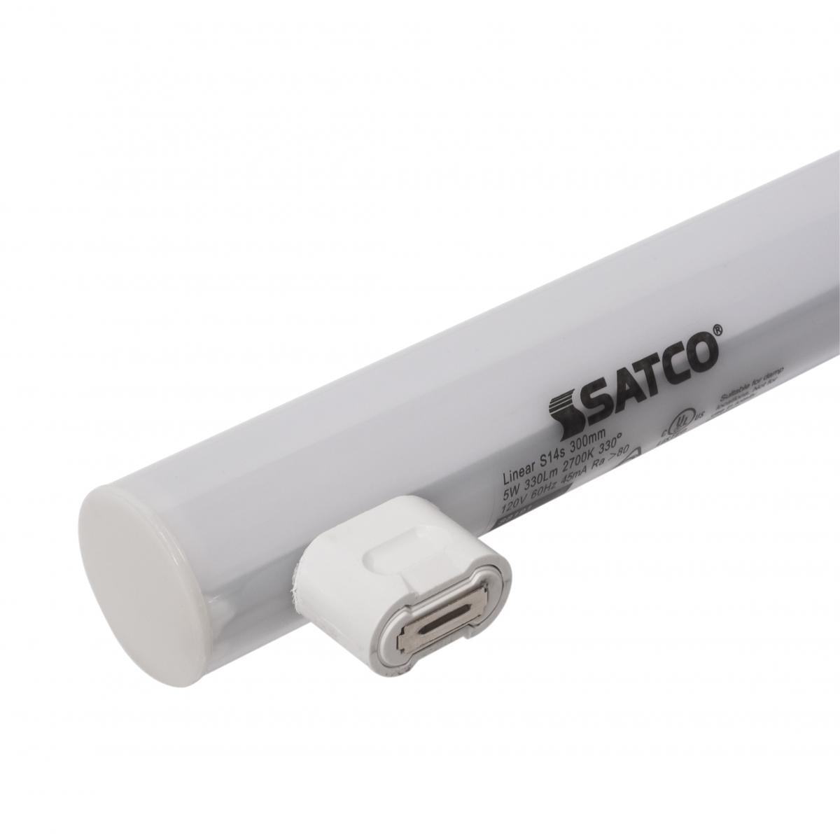 12 Inch LED T10 Linear Tube, 5 Watts, 350 Lumens, 2700K, LN35 Equal, S14S Base, 120V - Bees Lighting
