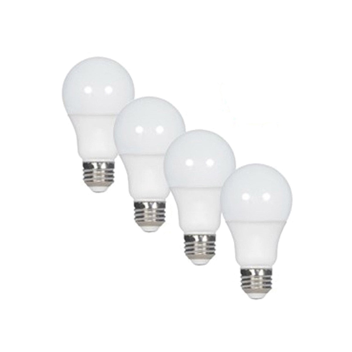 A19 LED Bulb, 75W Equivalent, 13 Watts, 1050 Lumens, 5000K, E26 Medium Base, Frosted, Pack of 4 - Bees Lighting