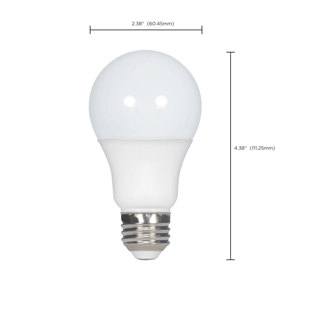 A19 LED Bulb, 75W Equivalent, 13 Watts, 1050 Lumens, 5000K, E26 Medium Base, Frosted, Pack of 4 - Bees Lighting