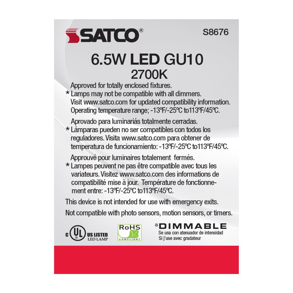 MR16 LED Bulb, 7 Watts, 500 Lumens, 2700K, 50W Equal, GU10 Base, 25° Spot