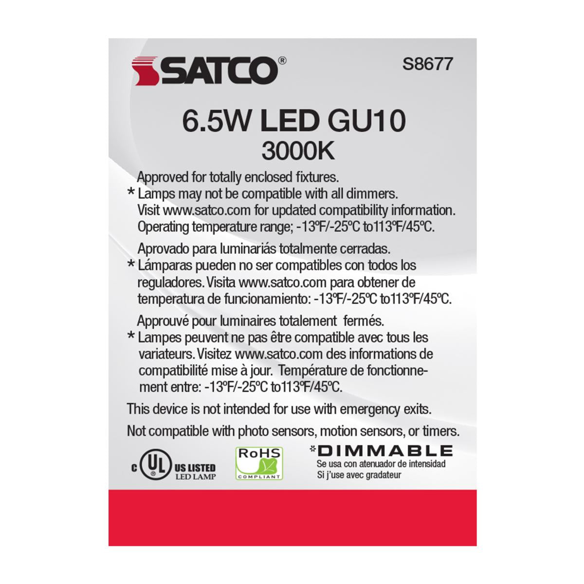 MR16 LED Bulb, 7 Watts, 500 Lumens, 3000K, 50W Equal, GU10 Base, 25° Spot - Bees Lighting