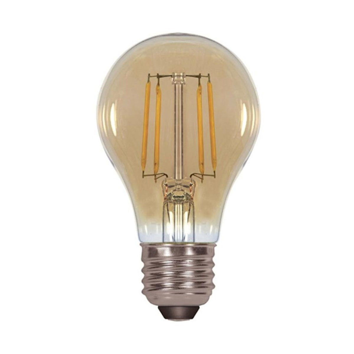 A19 Filament LED Bulb, 5 Watt, 380 Lumens, 2000K, E26 Medium Base, Amber Finish