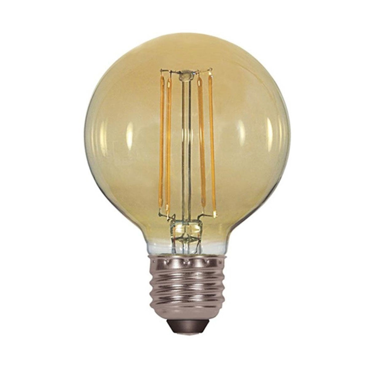 G25 Filament LED Globe Bulb, 5 Watt, 380 Lumens, 2000K, E26 Medium Base, Amber Finish - Bees Lighting