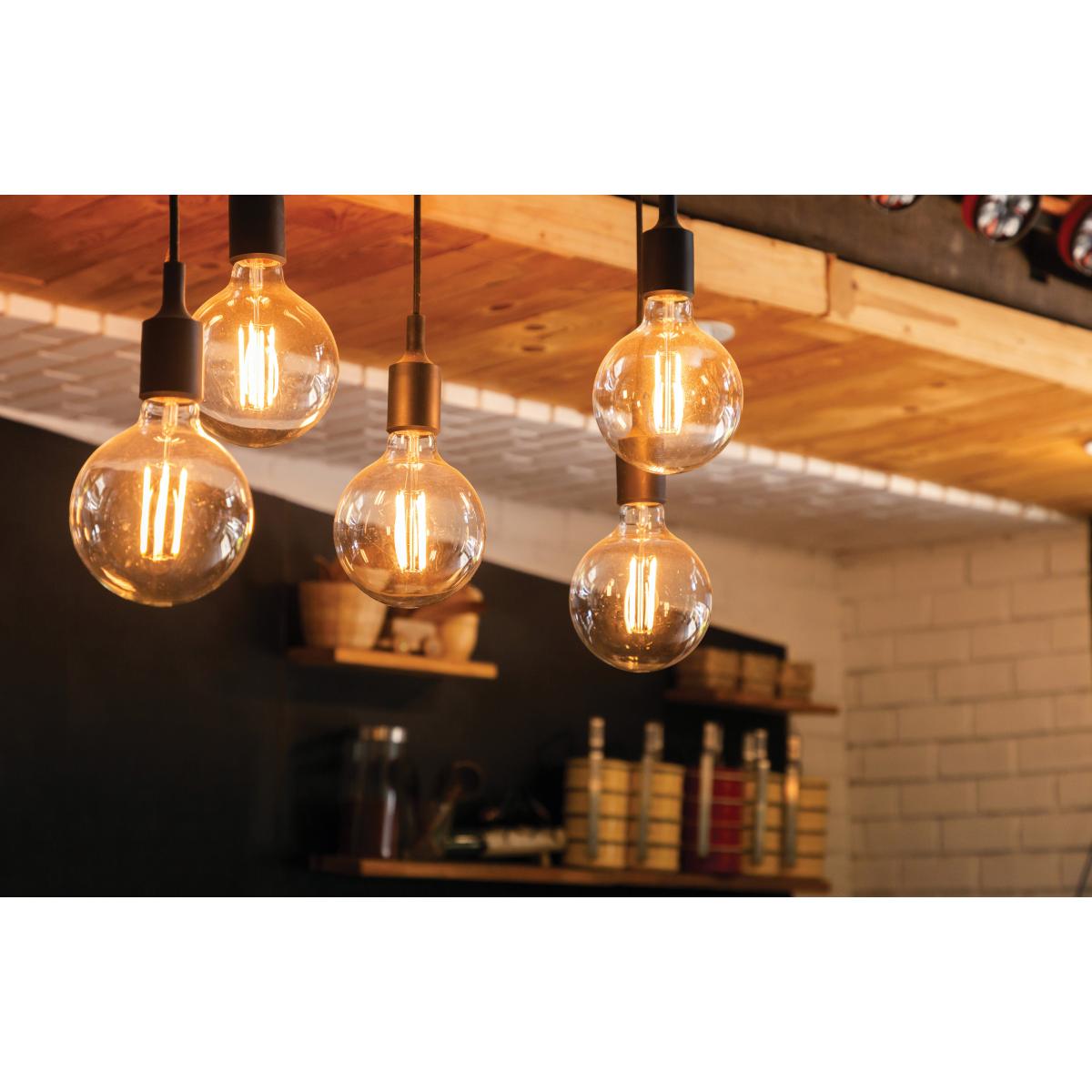 G25 Filament LED Globe Bulb, 5W, 380 Lumens, 2000K, E26 Medium Base, Amber Finish - Bees Lighting