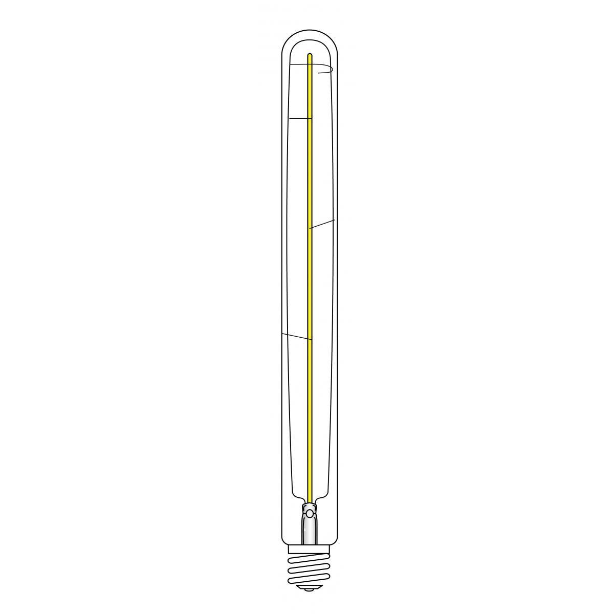 LED T9 Single Tube Bulb, 7 Watt, 620 Lumens, 2000K, E26 Medium Base, Amber Finish