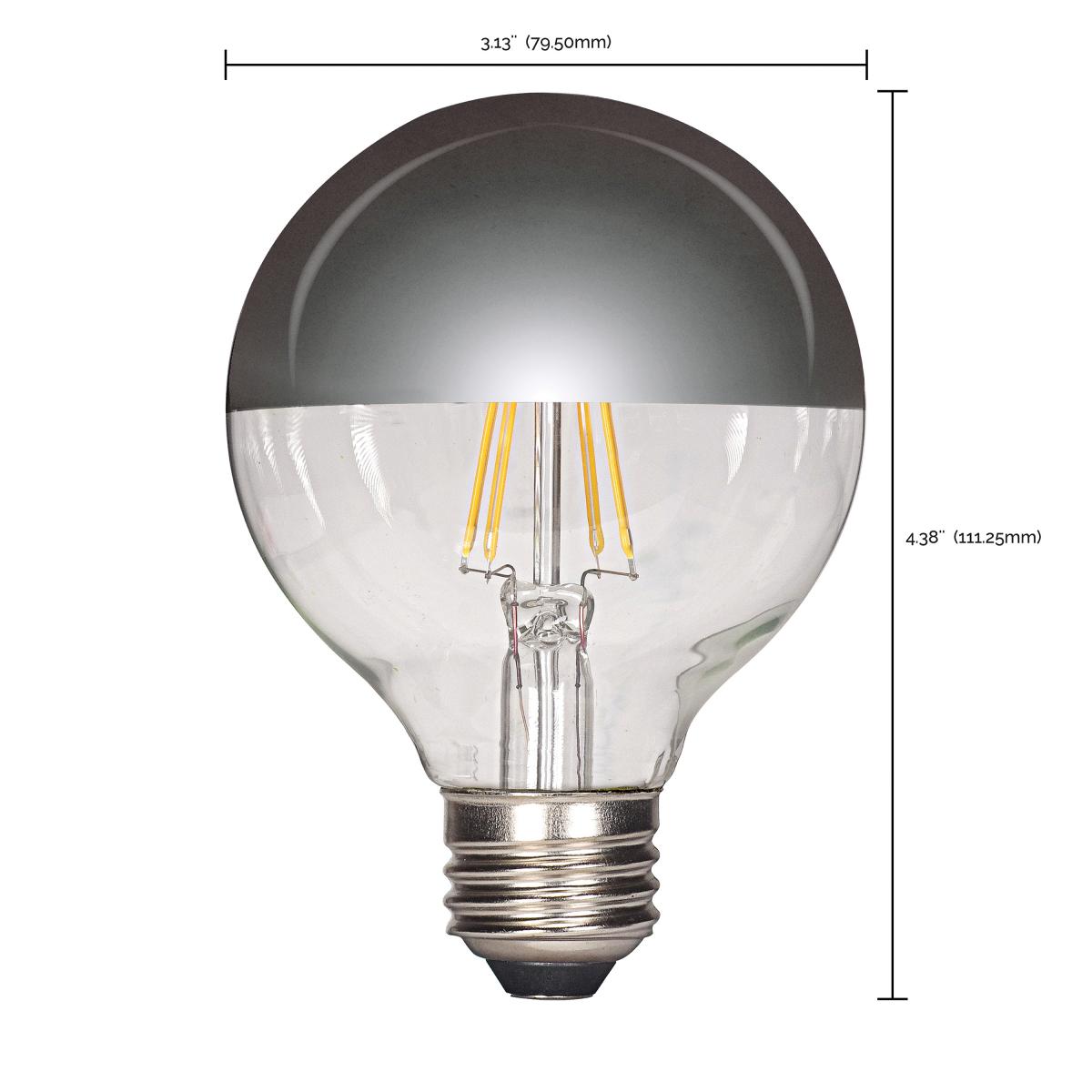 Silver Crown G25 Filament LED Bulb, 5 Watts, 430 Lumens, 2700K, 40W Equal, E26 Medium Base - Bees Lighting