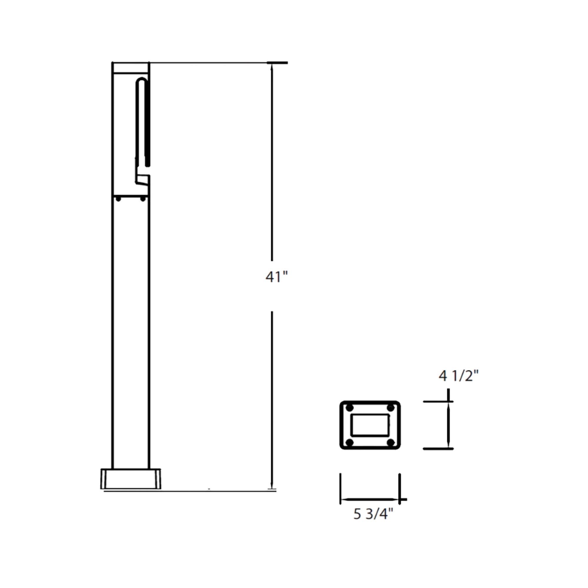 LED Tall Bollard Light, 5W, 168lm, 3000K, 120-277V
