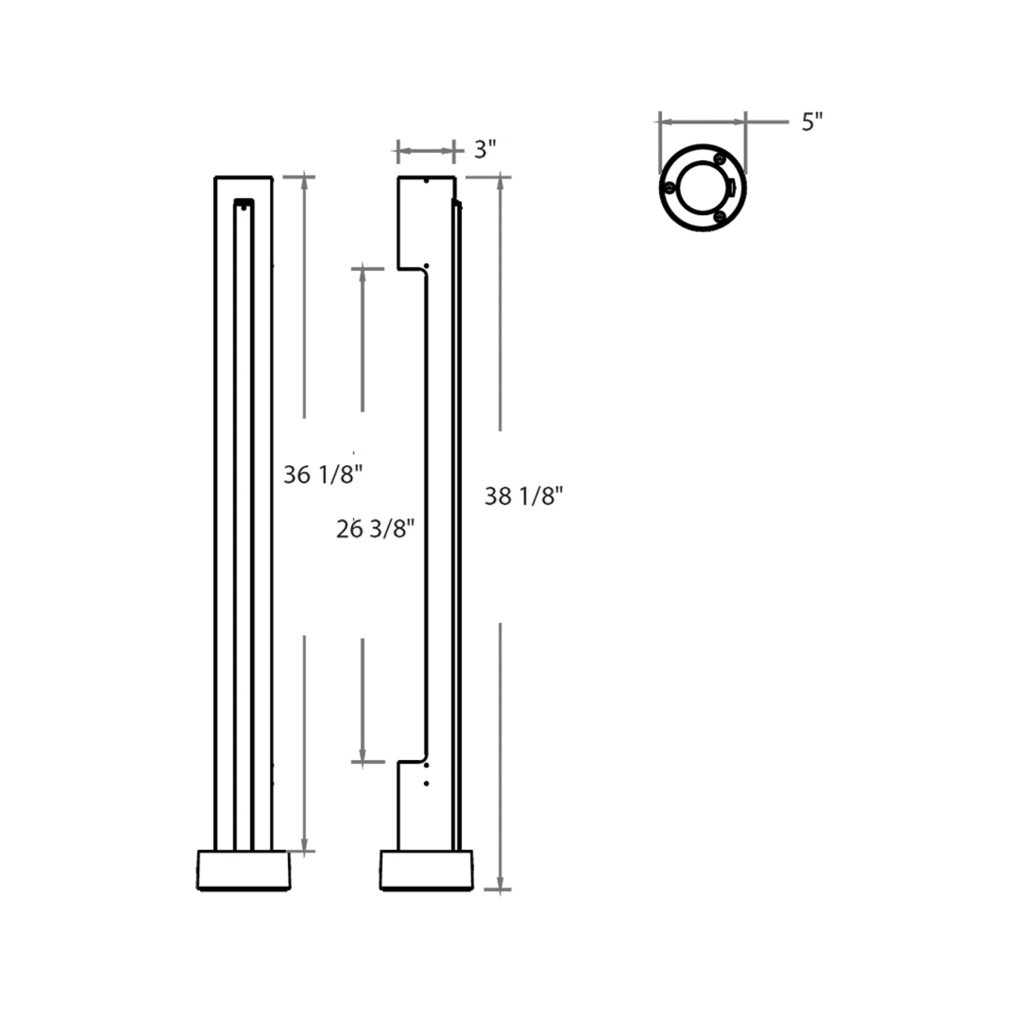 Architectural Bollard Light, 7W, 287lm, 3000K, 120-277V