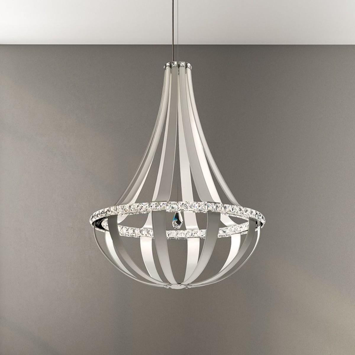 Crystal Empire 45 inch LED Pendant Light with Clear Swarovski Crystals - Bees Lighting
