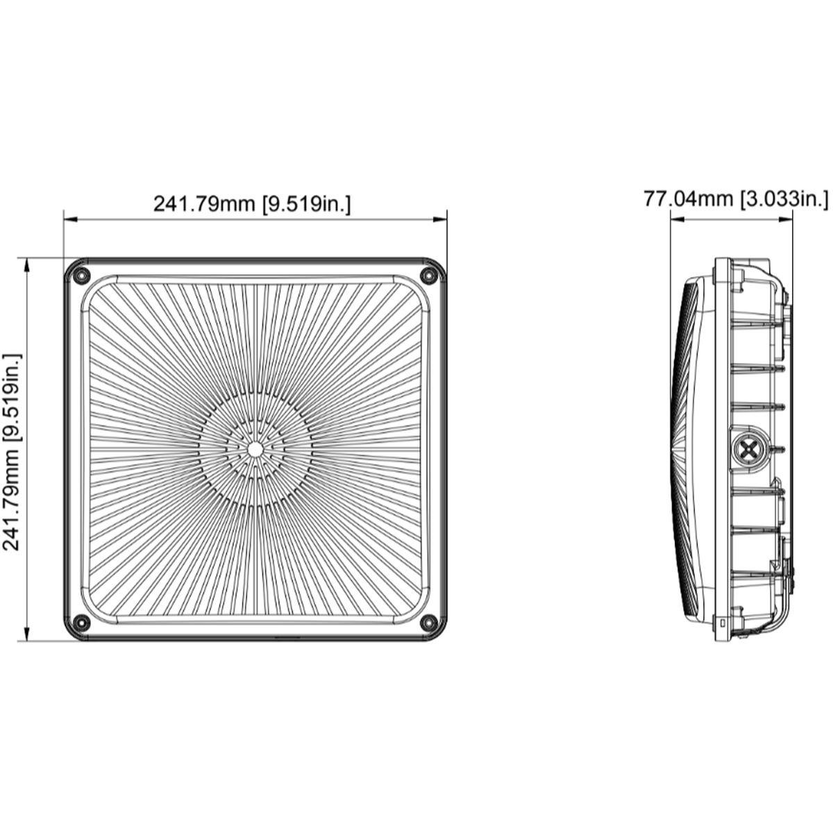 LED Canopy Light, 8400 Lumens, 60 Watts, 30K|40K|50K, 120-277V - Bees Lighting