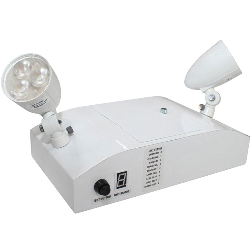Steel LED Emergency Light PAR16 8W Adjustable Lamp Heads Battery Backup, White