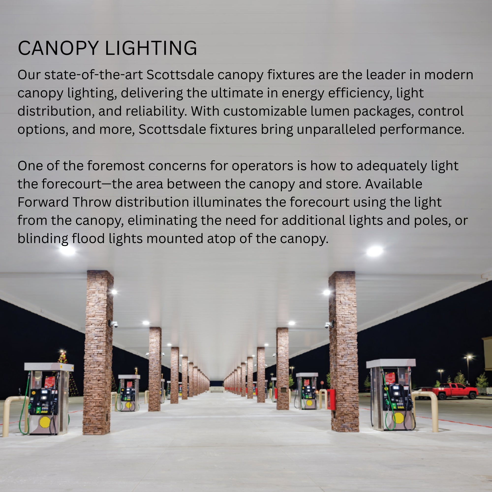 LSI SCM Series Low-Profile Canopy Light 19,989 Lumens 147W 5000K 120-277V Surface Mount White