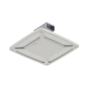 White LED canopy light with gray side housing and recessed LED light grid