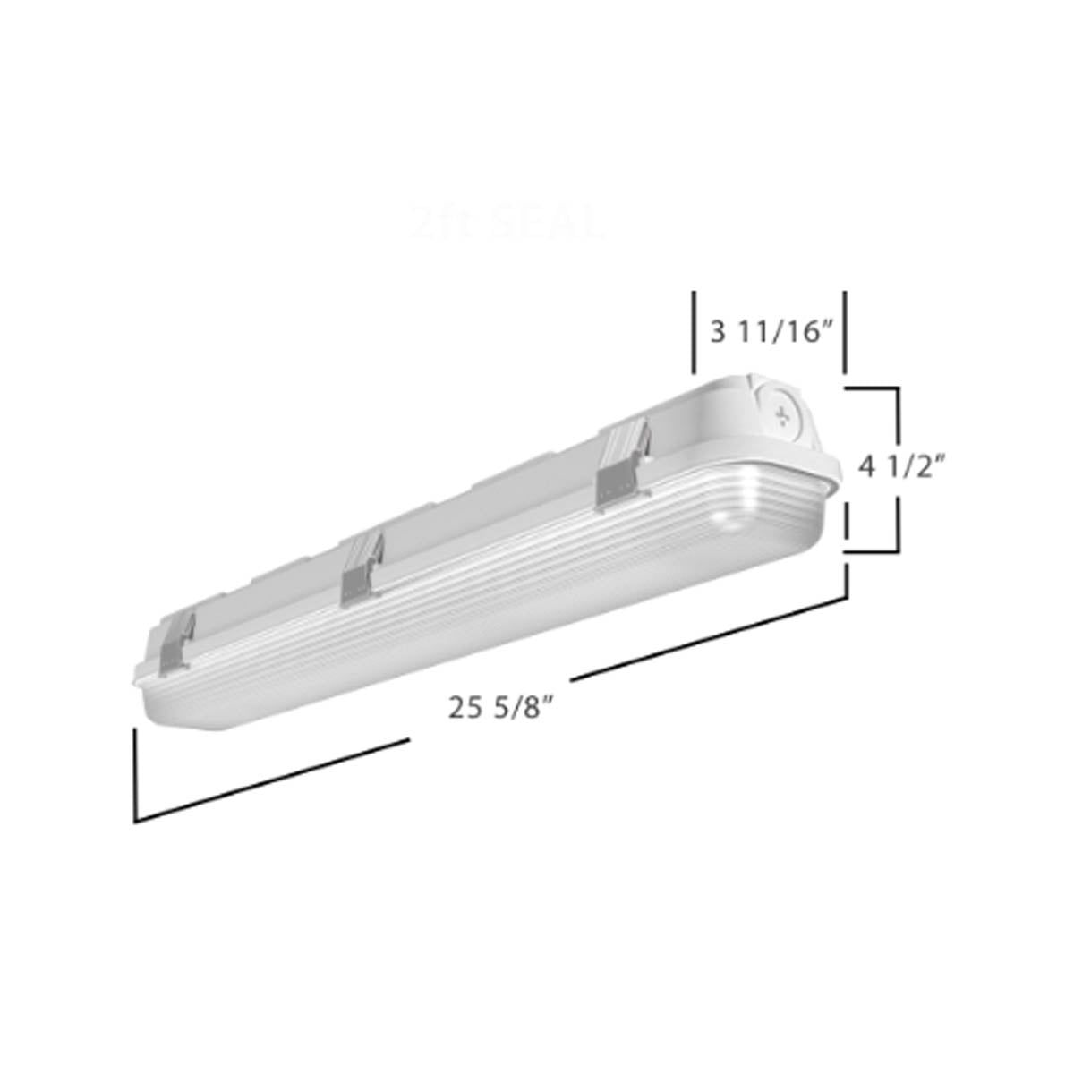 2ft Vapor Tight LED Light, 25W, 3400 Lumens, 35K/40K/50K, 120-277V - Bees Lighting