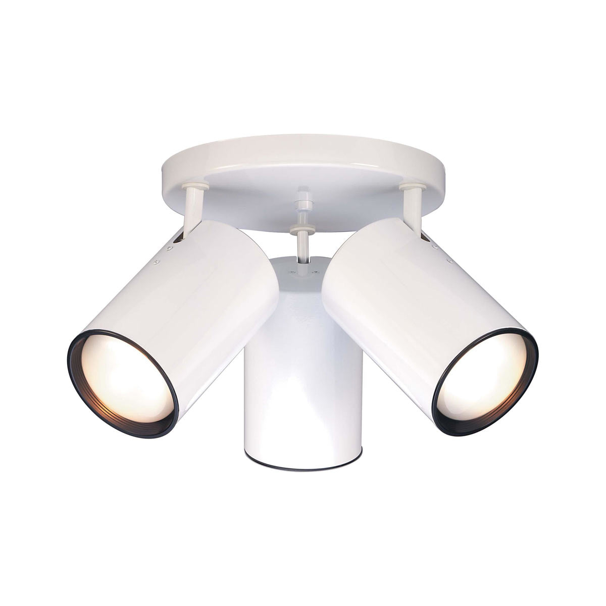 LED Monopoint Straight Cylinder 3 Lights 50W Max. R30, White - Bees Lighting