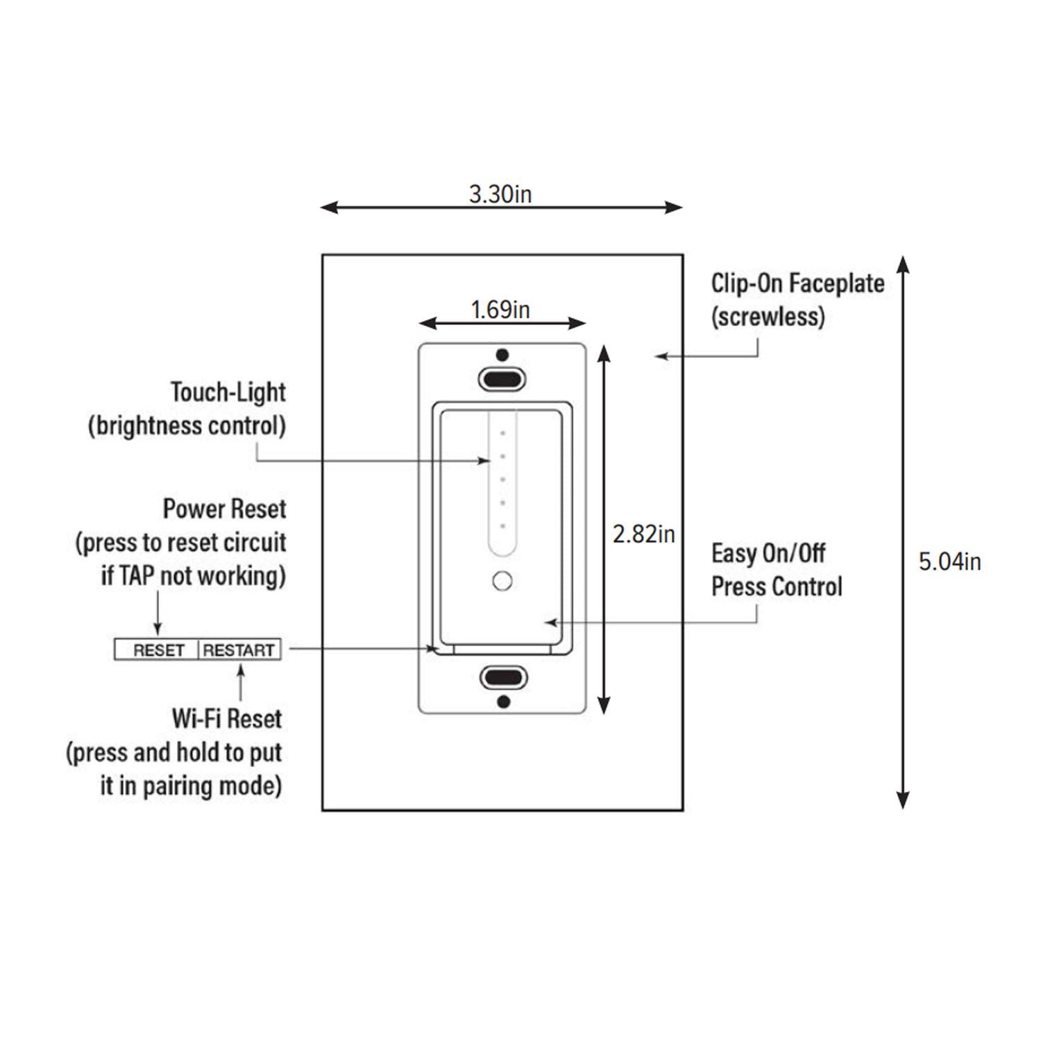 LUXcontrol Smart Wi-Fi Dimmer Switch White - Bees Lighting