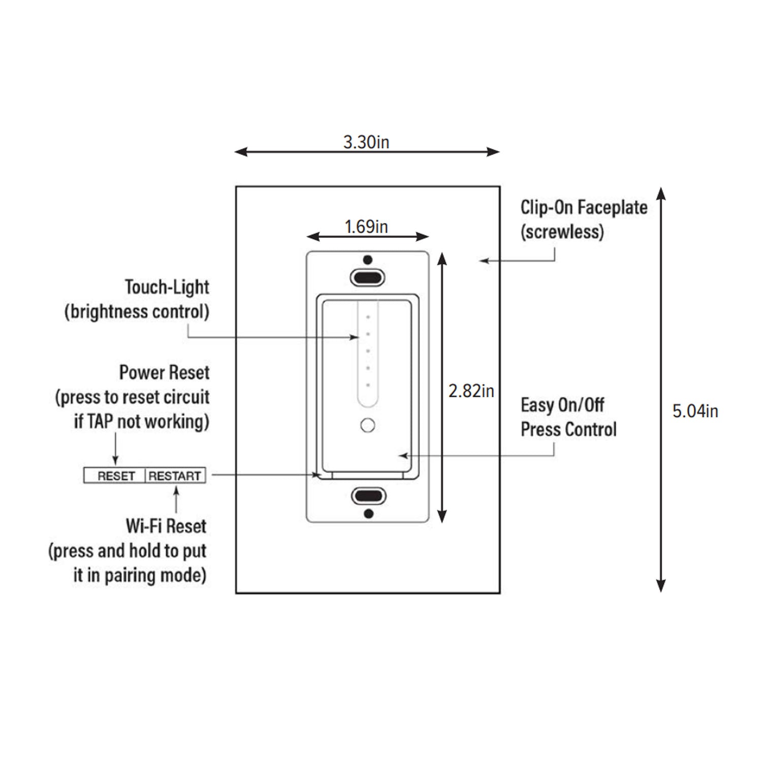 LUXcontrol Smart Wi-Fi Dimmer Switch White - Bees Lighting