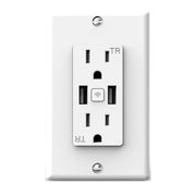 LUXcontrol 15 Amp Smart Wi-Fi Outlet with USB-A Outlet Tamper-Resistant White - Bees Lighting
