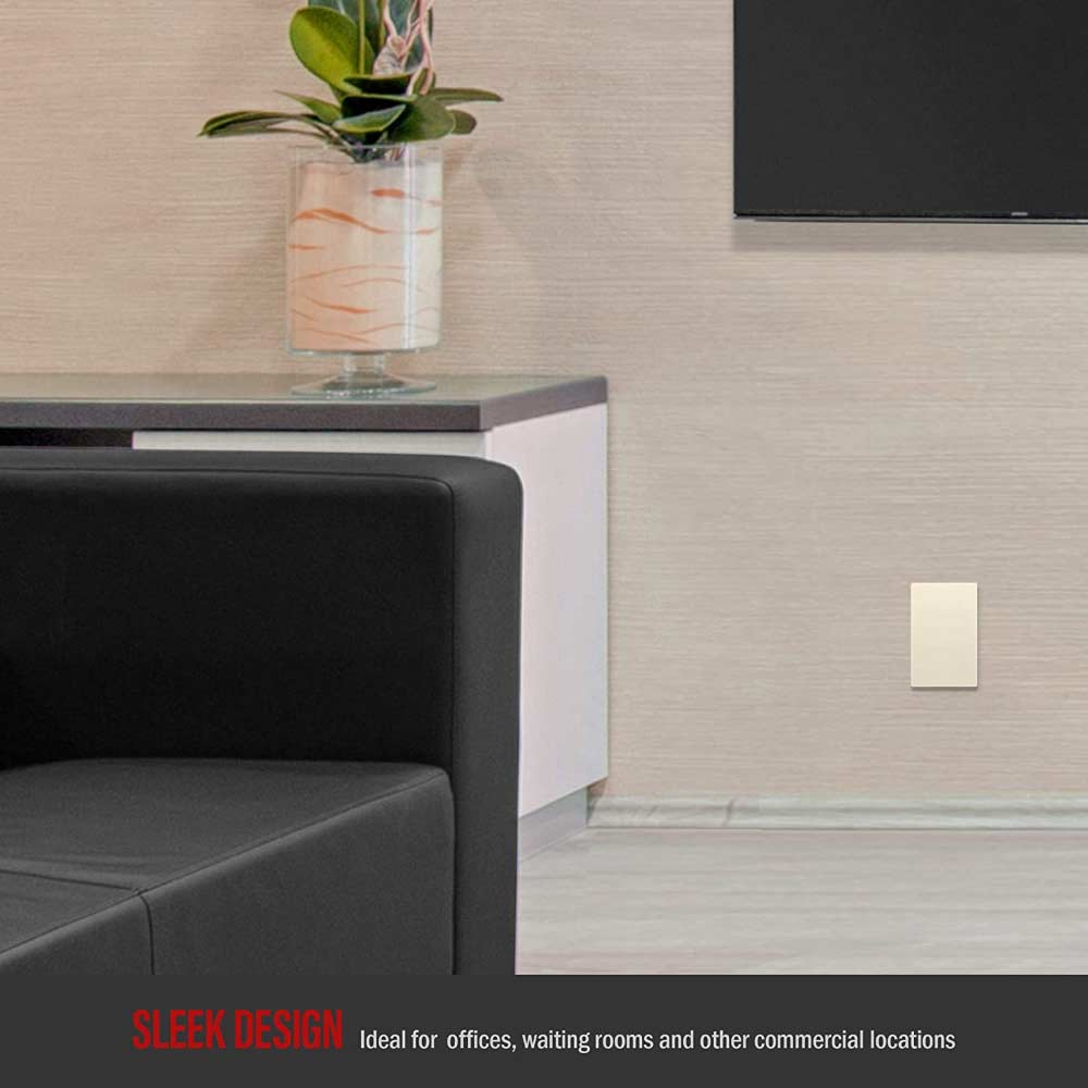 1-Gang Screwless Blank Wall Plate, Light Almond - Bees Lighting