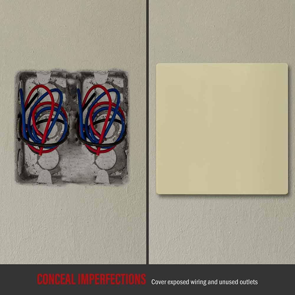 2-Gang Screwless Blank Wall Plate, Ivory - Bees Lighting