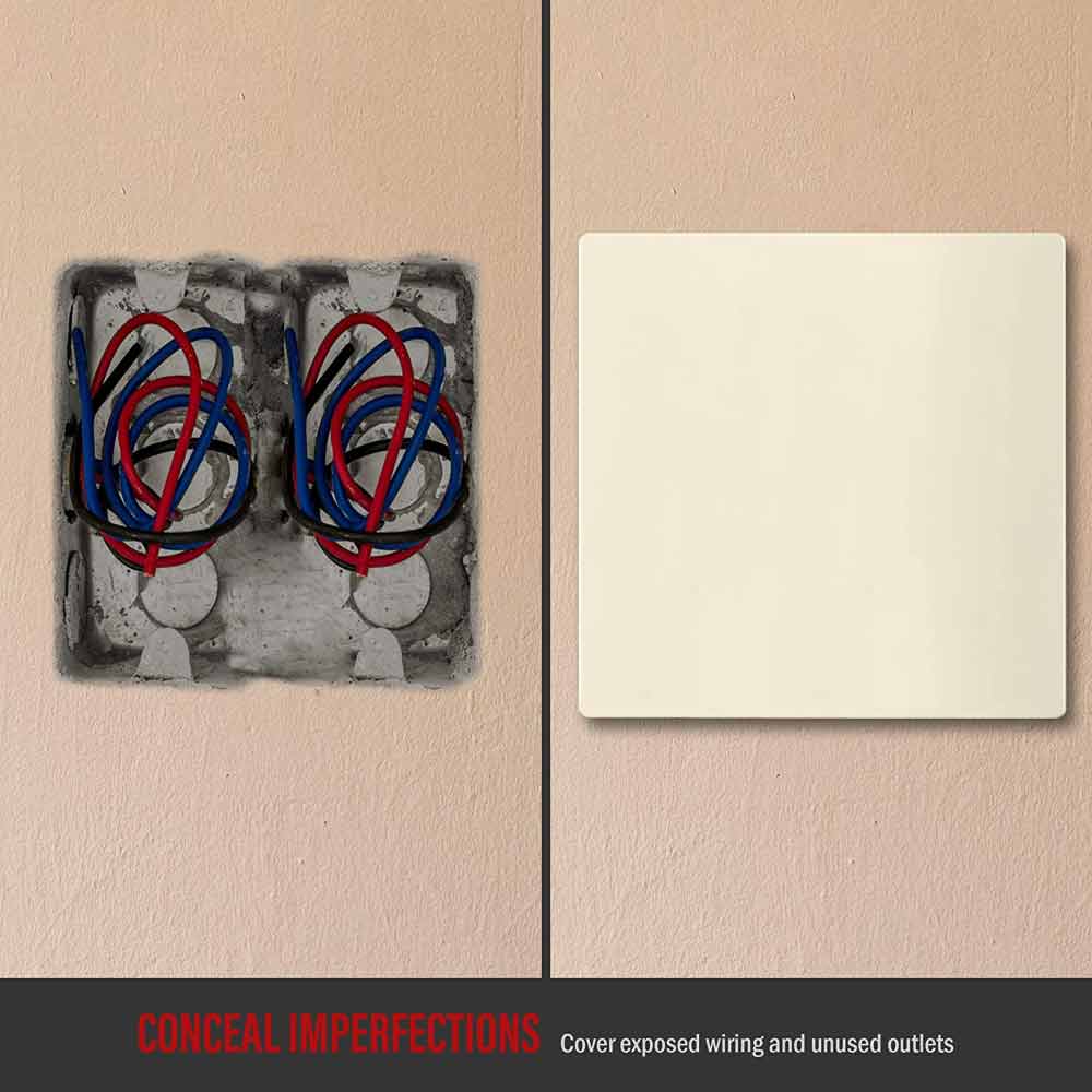 2-Gang Screwless Blank Wall Plate, Light Almond - Bees Lighting