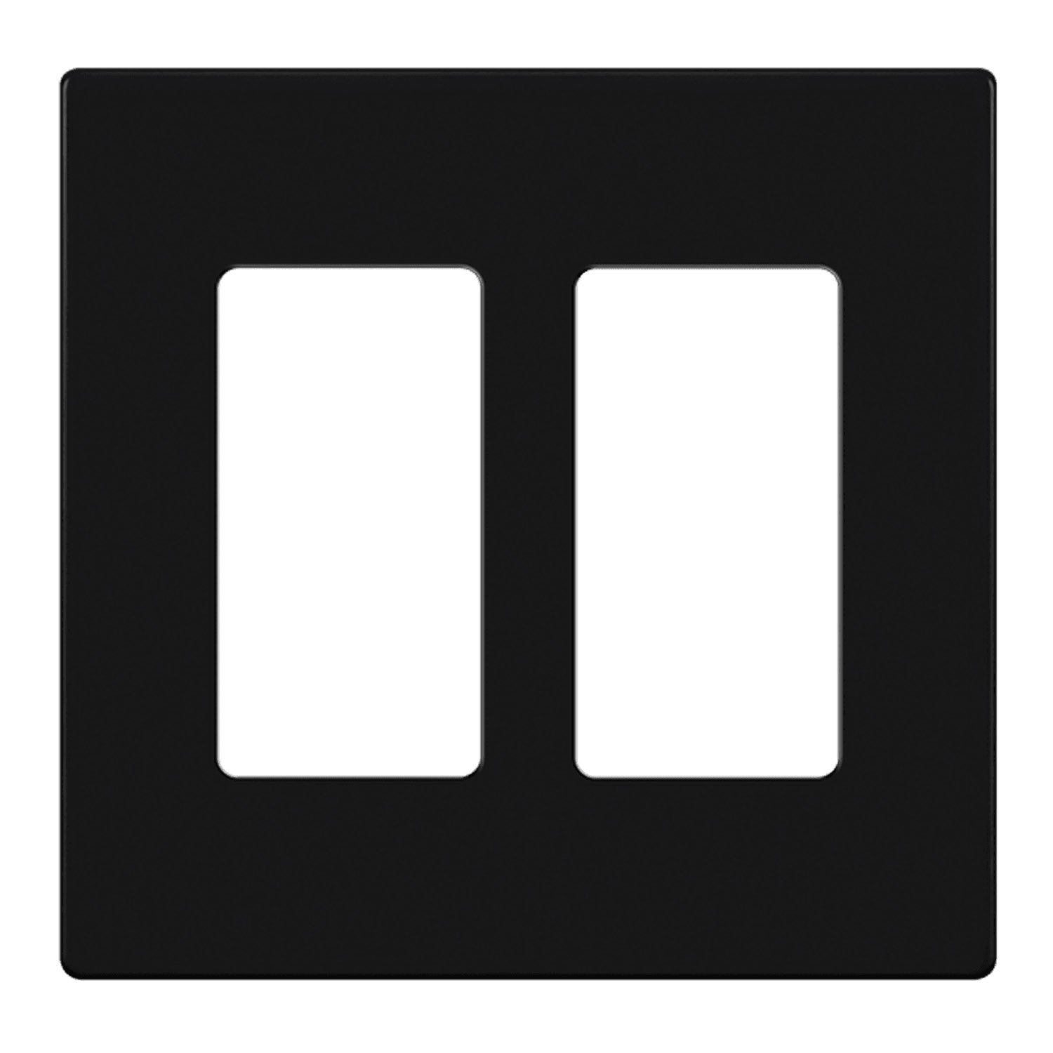 2-Gang Decorator Rocker Screwless Wall Plate, Black - Bees Lighting