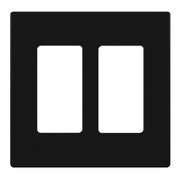 2-Gang Decorator Rocker Screwless Wall Plate, Black - Bees Lighting