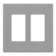 2-Gang Decorator Rocker Screwless Wall Plate, Gray - Bees Lighting