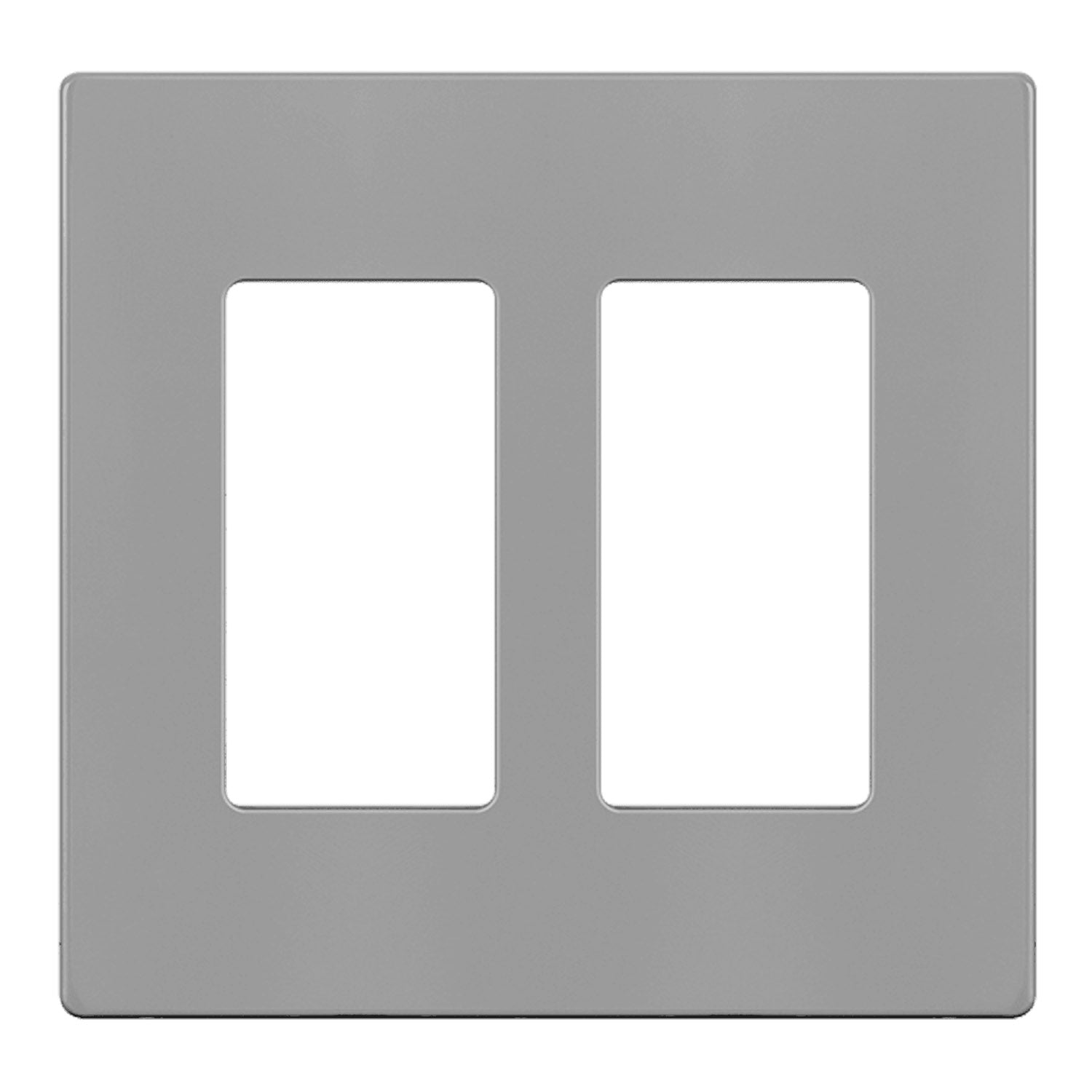2-Gang Decorator Rocker Screwless Wall Plate, Gray - Bees Lighting
