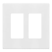 2-Gang Decorator Rocker Screwless Wall Plate, White - Bees Lighting