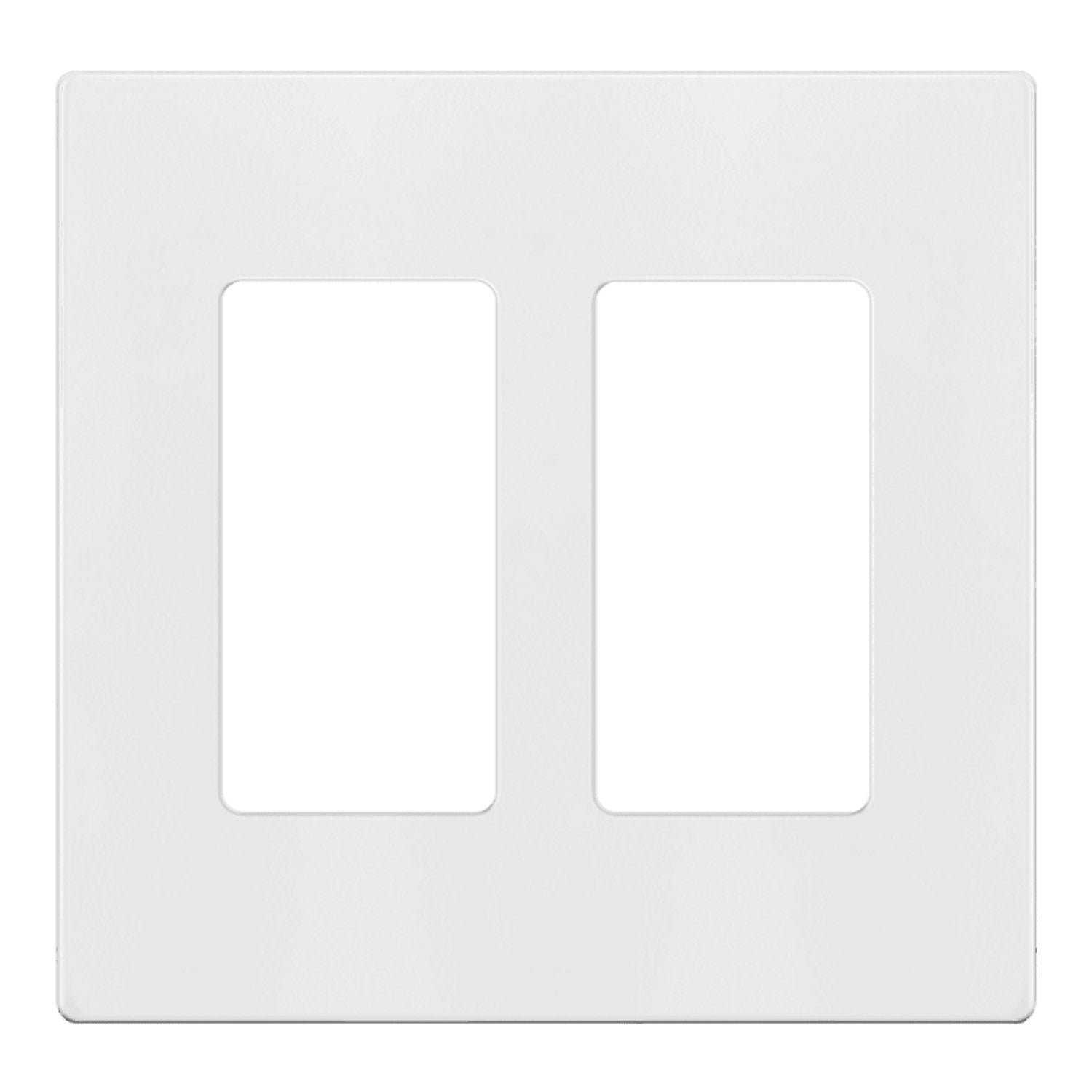 2-Gang Decorator Rocker Screwless Wall Plate, White - Bees Lighting