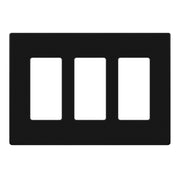 3-Gang Decorator Rocker Screwless Wall Plate, Black - Bees Lighting
