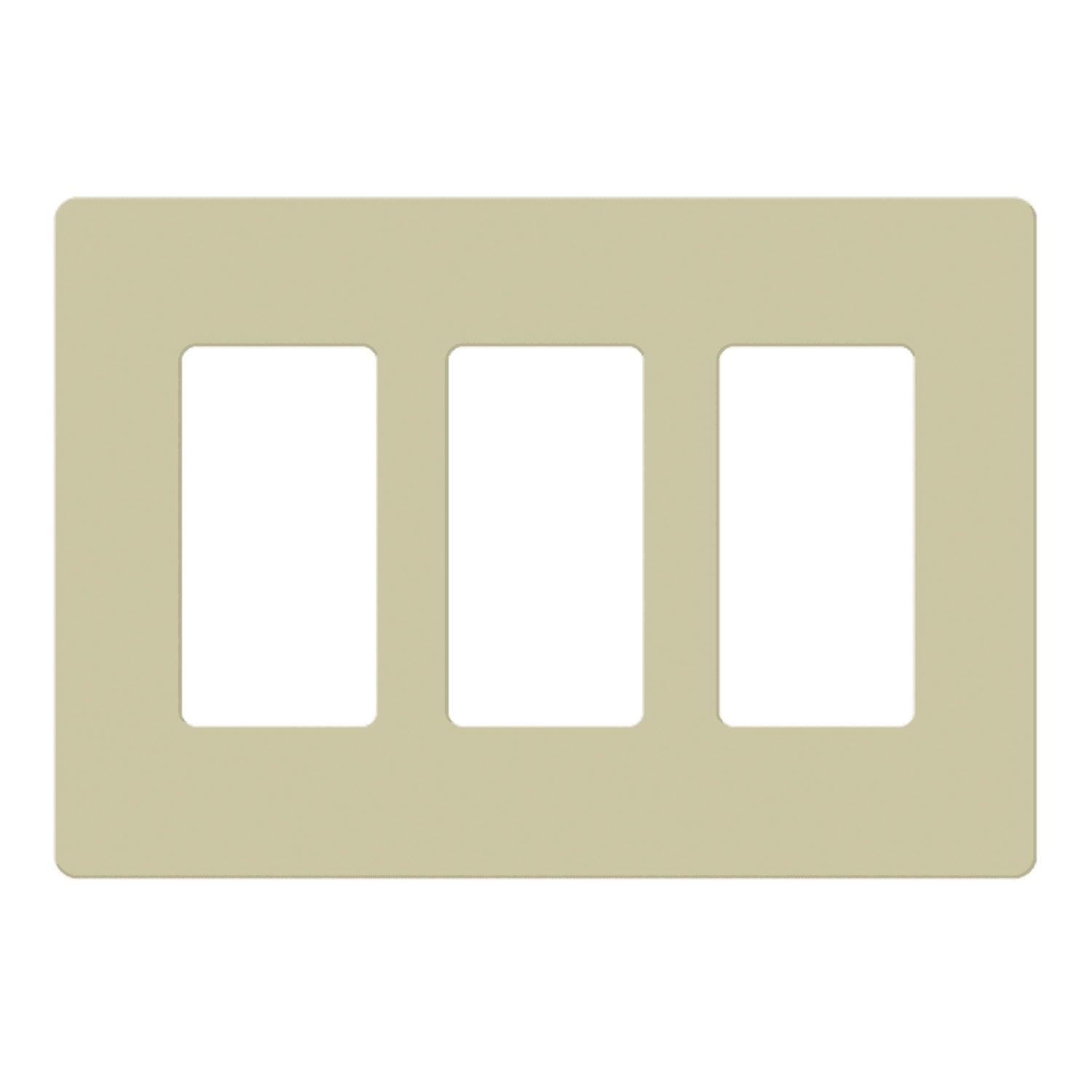 3-Gang Decorator Rocker Screwless Wall Plate, Ivory - Bees Lighting